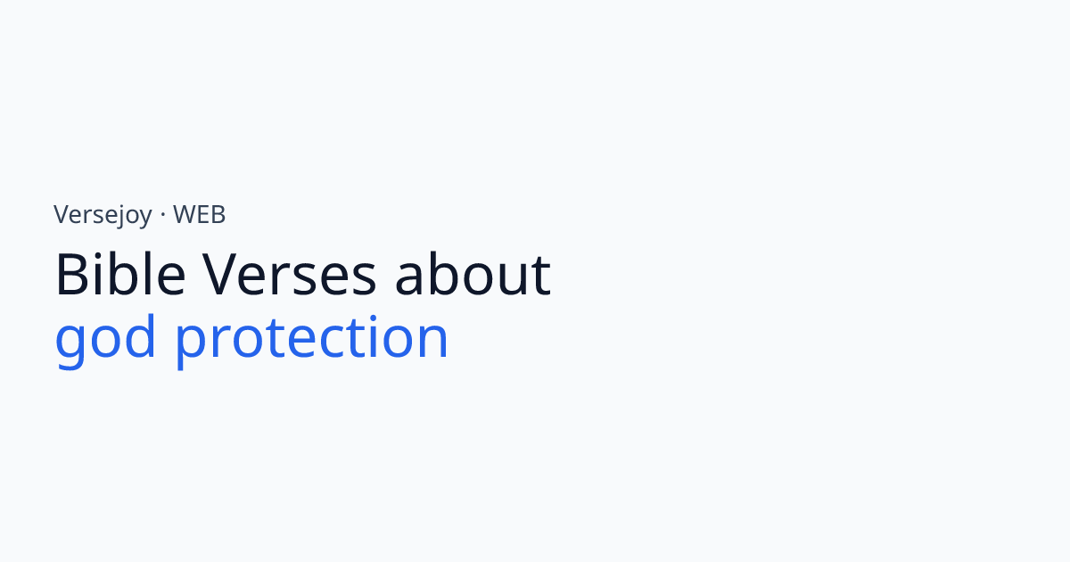 Bible Verses About God protection | Versejoy