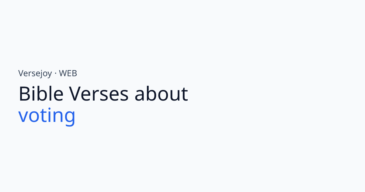 Bible Verses About Voting | Versejoy
